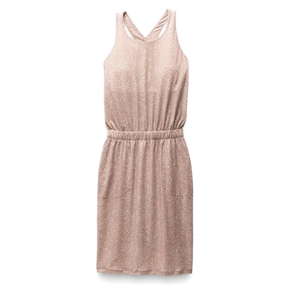 Prana Rose Taupe Printed Sleeveless Midi Dress - Picture 2 of 5